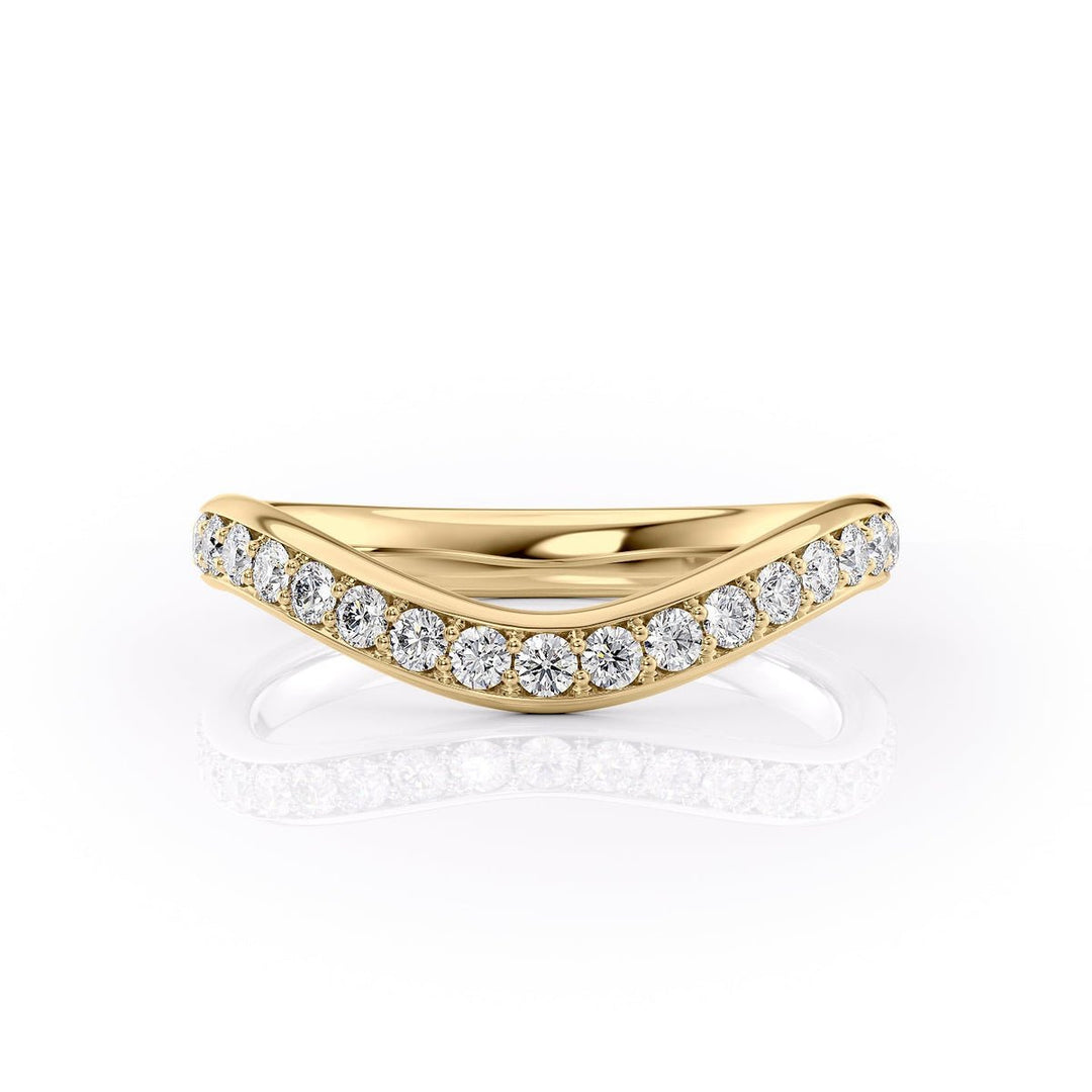 Round round diamond wedding band front view