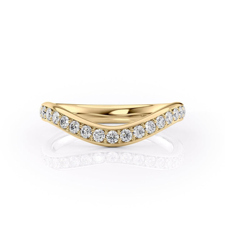 Round round diamond wedding band front view