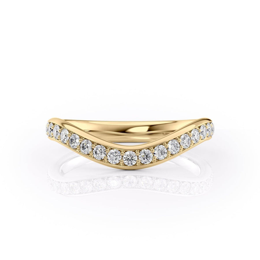 Round round diamond wedding band front view
