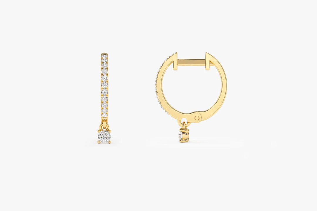 Round Cut Diamond lab grown diamond Hoop Earrings for Women - Doozy Diamonds