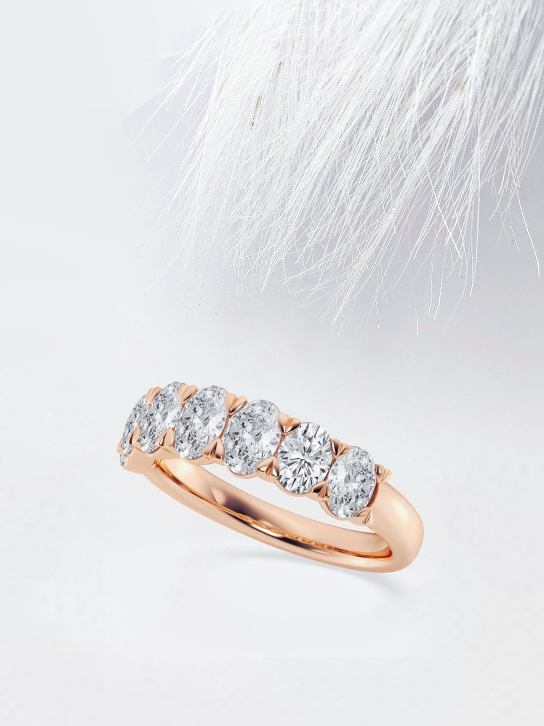 Oval FG - VS2 Lab Grown Diamond Seven Stone Wedding Band - Doozy Diamonds