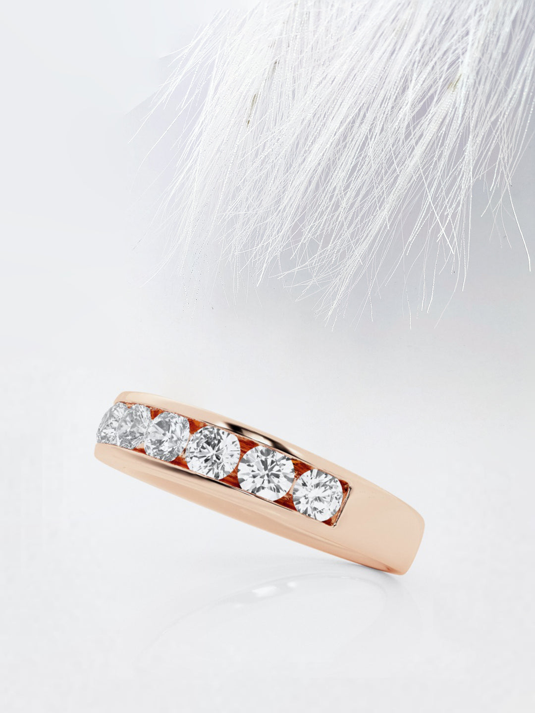 Round FG - VS2 Lab Grown Channel Set Half Eternity Wedding Band - Doozy Diamonds