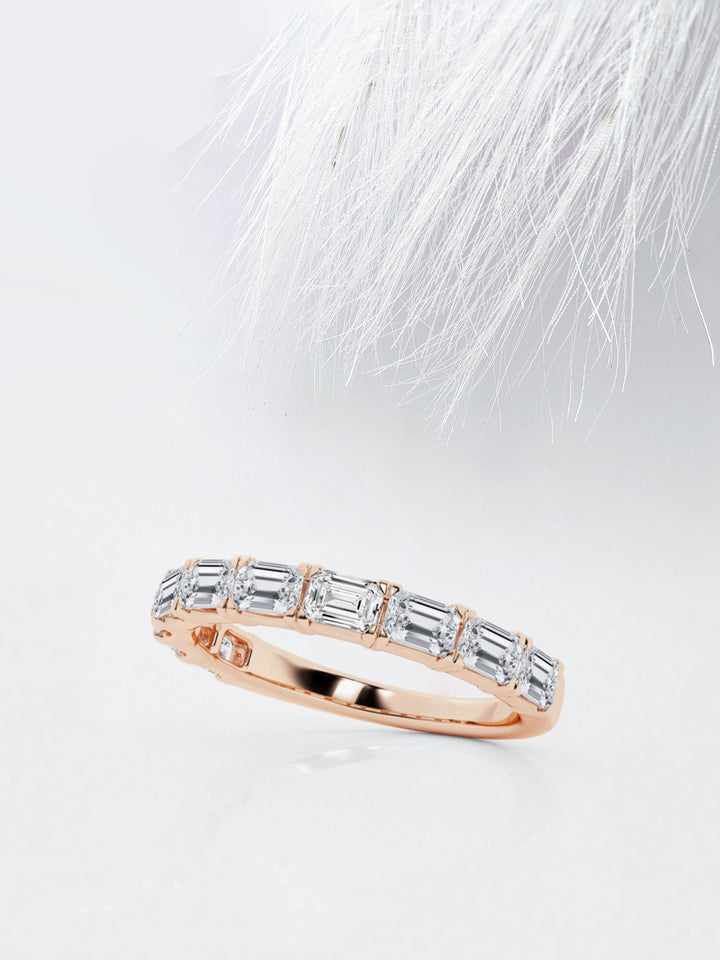 Emerald FG - VS2 Lab Grown Diamond East To West Eternity Band For Women - Doozy Diamonds