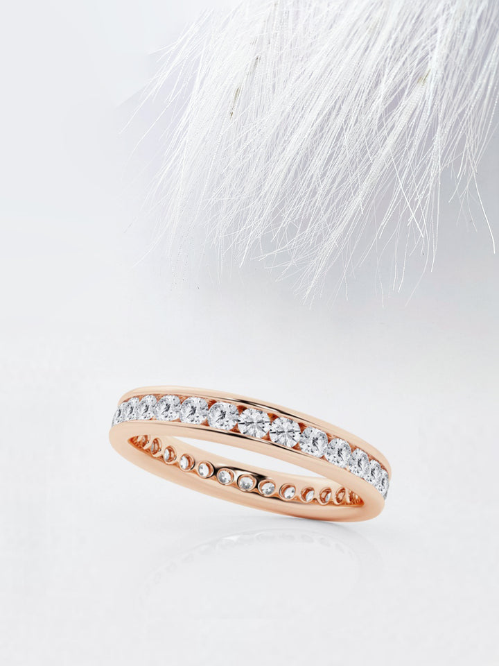 Round FG - VS2 Lab Grown Diamond Channel Set Wedding Band - Doozy Diamonds