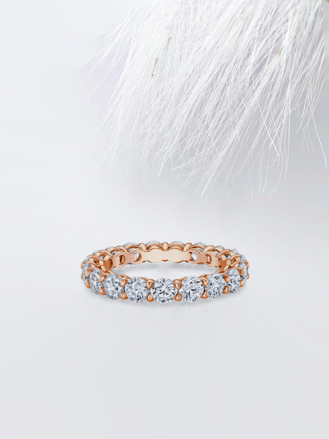 Round FG - VS1 Lab Grown Diamond Full Eternity Dainty Band - Doozy Diamonds