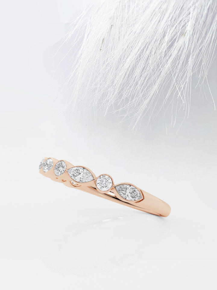 Marquise And Round FG - VS2 Lab Grown Diamond Half Eternity Band - Doozy Diamonds