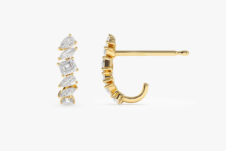 Diamond Shapes Unique Statement Stud Earrings for Women - Doozy Diamonds