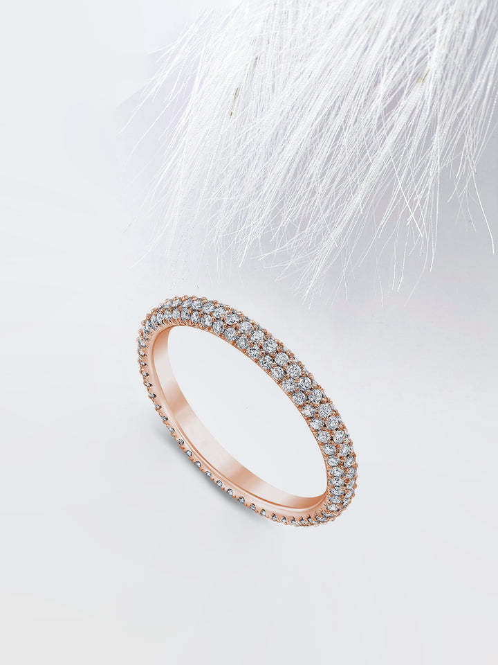 Round FG - VS1 Lab Grown Diamond Cluster Set Eternity Band - Doozy Diamonds
