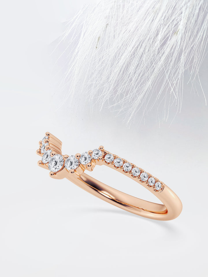 Round FG - VS2 Lab Grown Diamond Crown Wedding Band - Doozy Diamonds