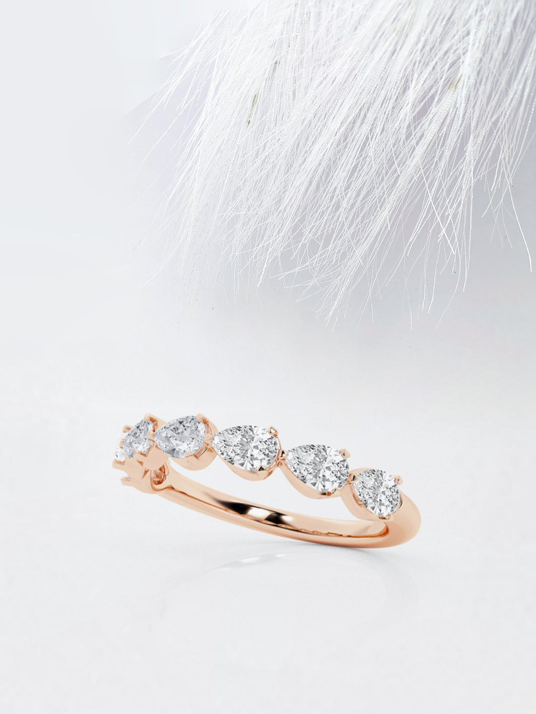 Pear FG - VS2 Lab Grown Diamond Half Eternity Wedding Band - Doozy Diamonds