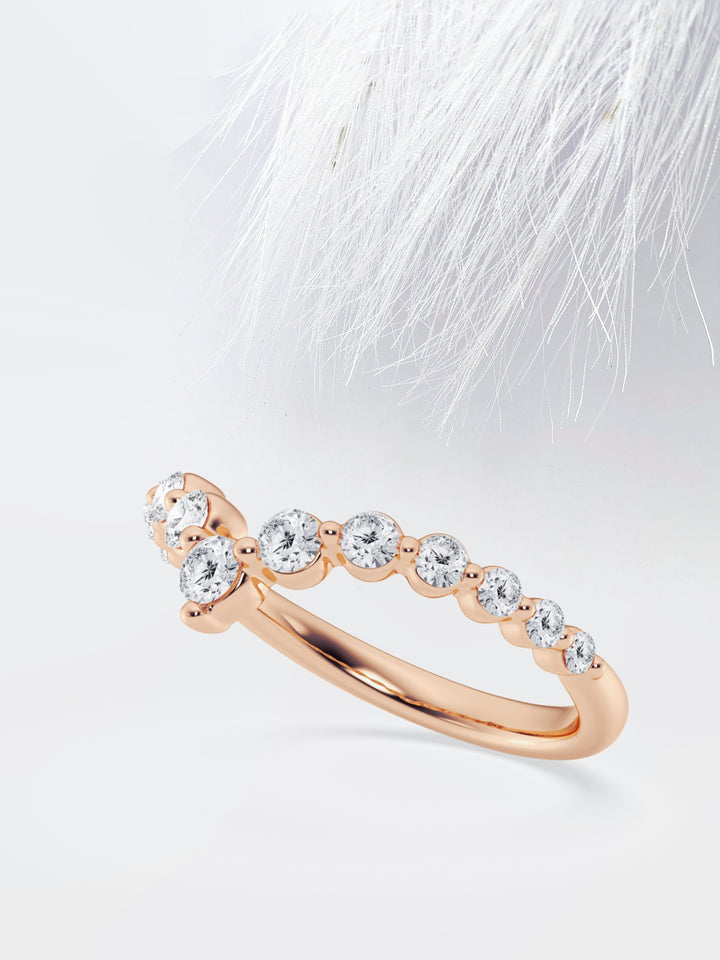 Round FG - VS2 Lab Grown Diamond Chevron Wedding Band - Doozy Diamonds