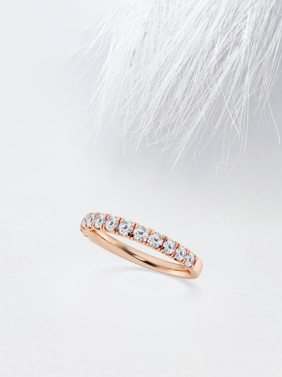 Round FG - VS2 Lab Grown Diamond French Pave Wedding Band - Doozy Diamonds