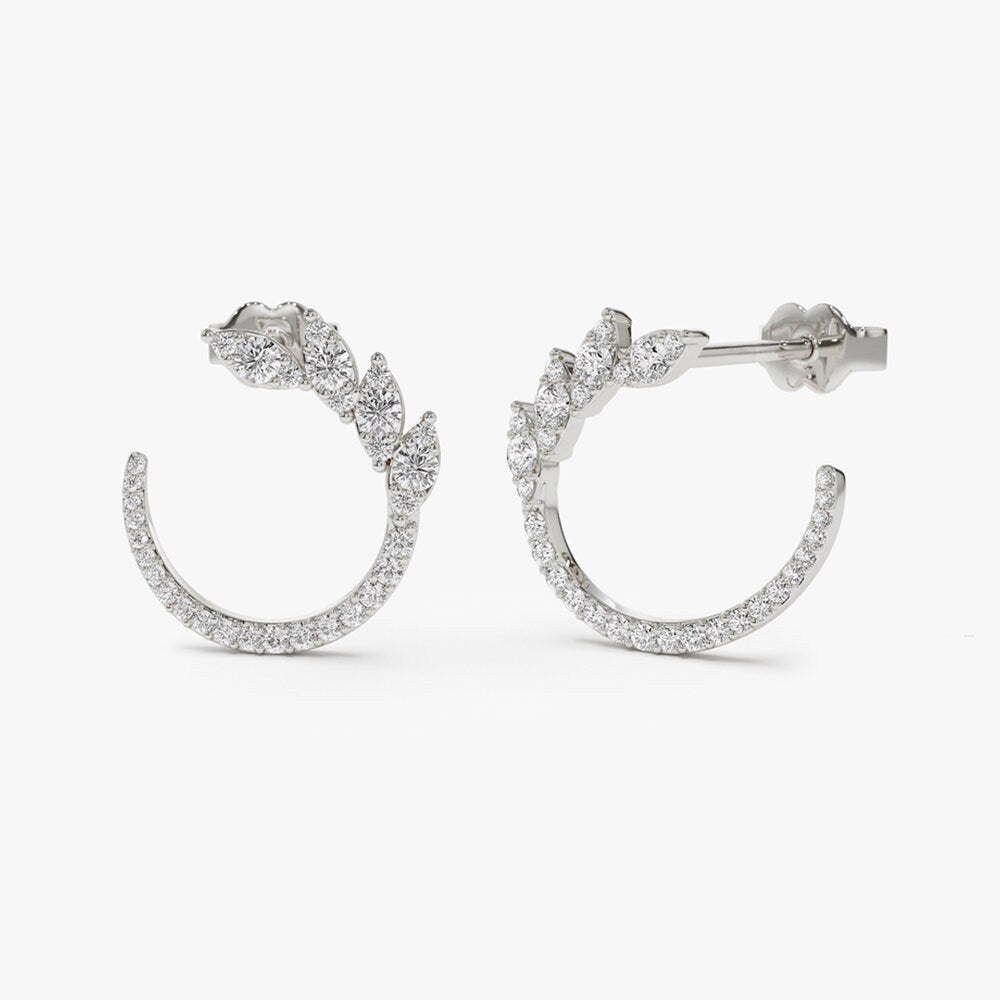 Round Cut Diamond Cluster Stud Earrings for Mother - Doozy Diamonds