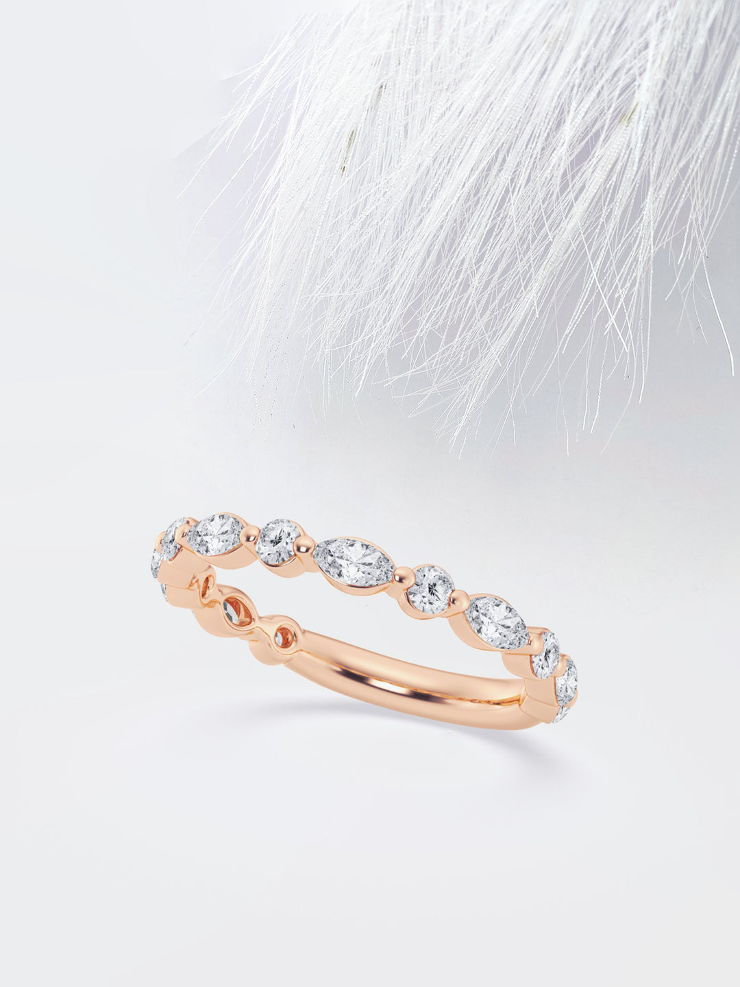 Marquise & Round FG - VS2 Lab Grown Diamond Alternative Wedding Band - Doozy Diamonds