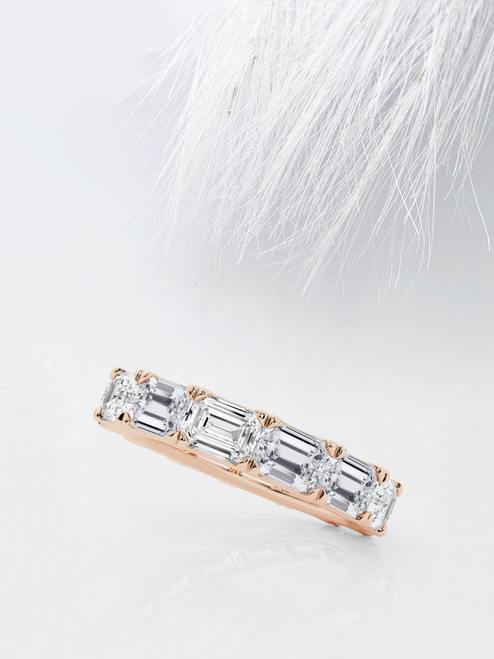 Emerald East - West FG - VS2 Lab Grown Diamond Full Eternity Wedding Band - Doozy Diamonds