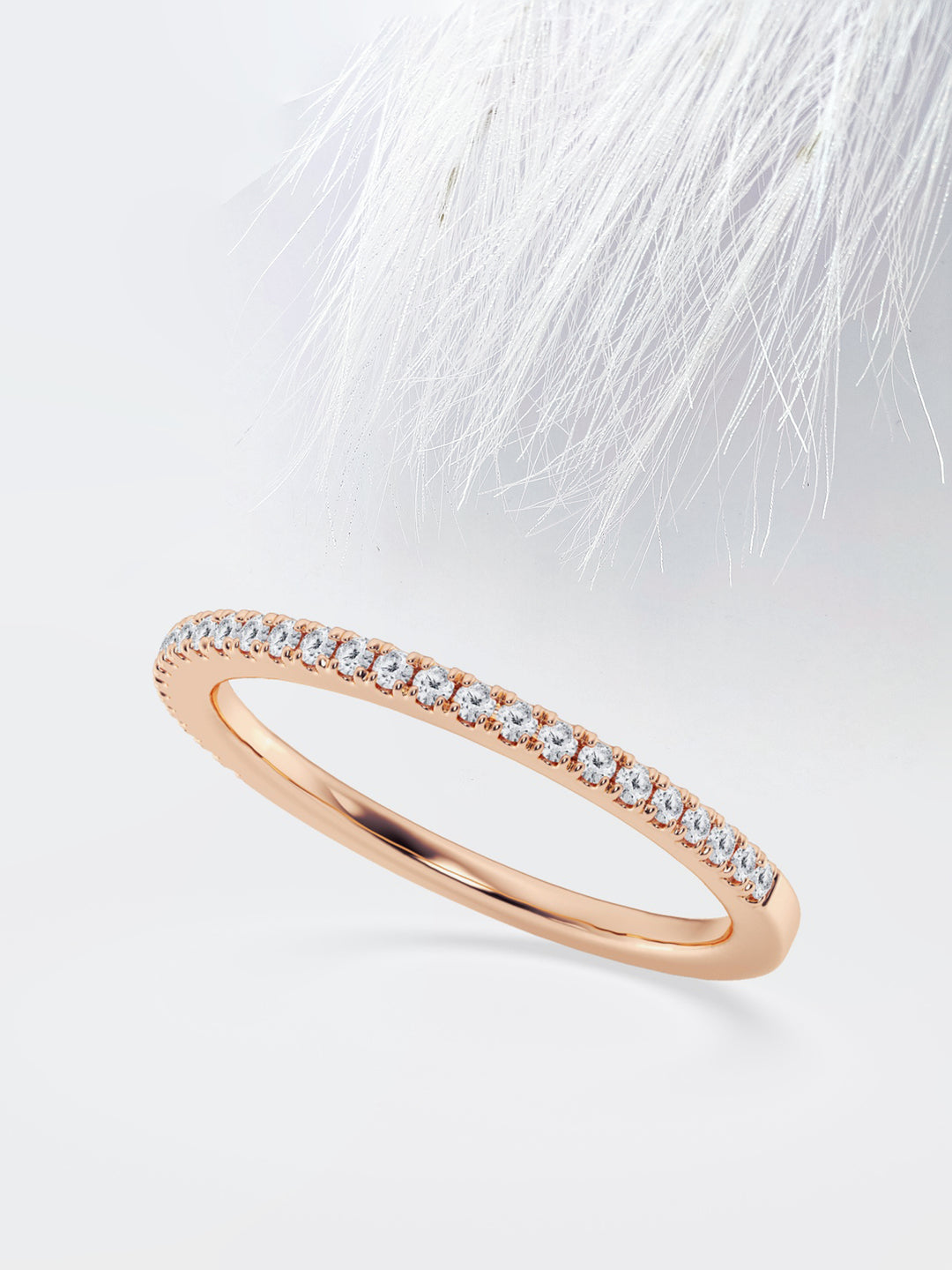 Round FG - VS2 Lab Grown Diamond French Prong Half Eternity Band - Doozy Diamonds