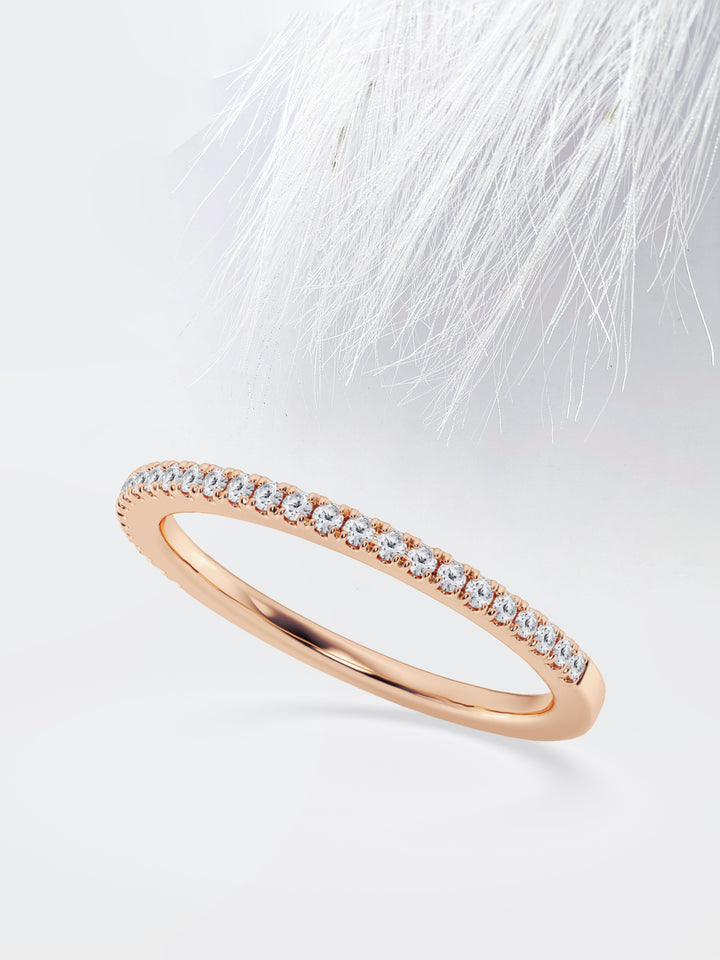 Round FG - VS2 Lab Grown Diamond French Prong Half Eternity Band - Doozy Diamonds