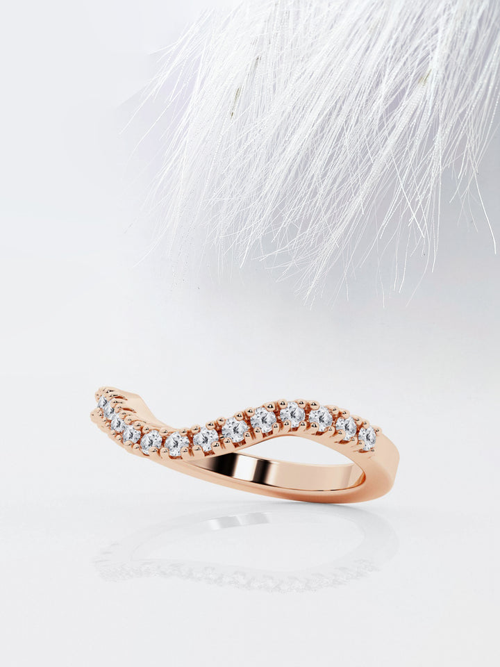 Round FG - VS2 Lab Grown Diamond Curved Wedding Band - Doozy Diamonds