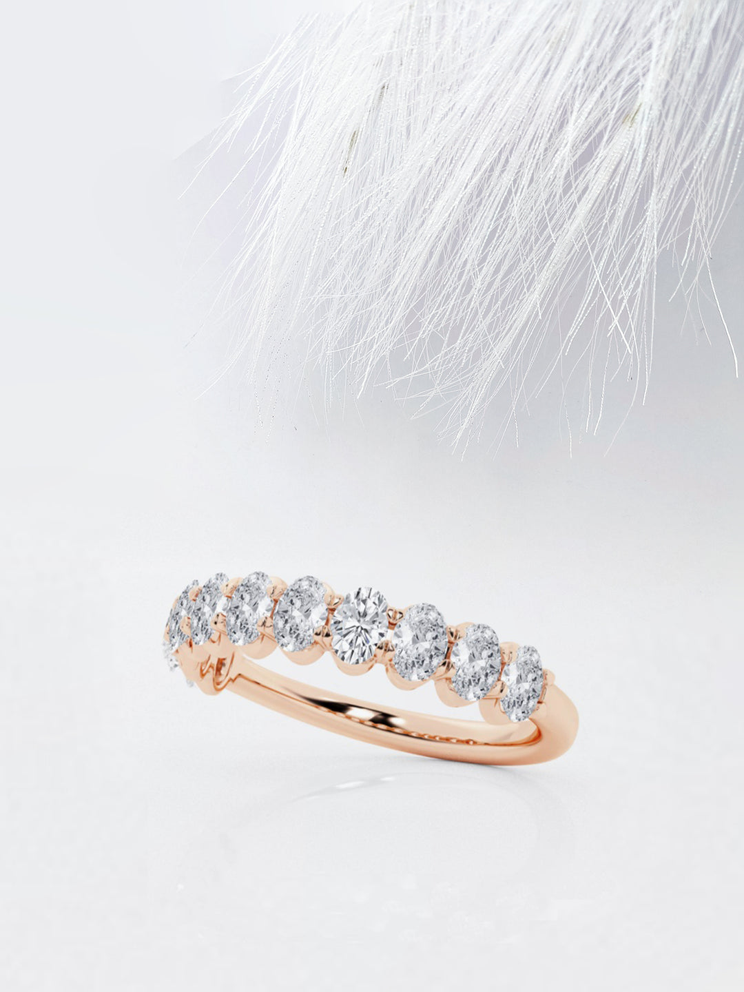 Oval FG - VS2 Lab Grown Diamond Half Eternity Wedding Band - Doozy Diamonds