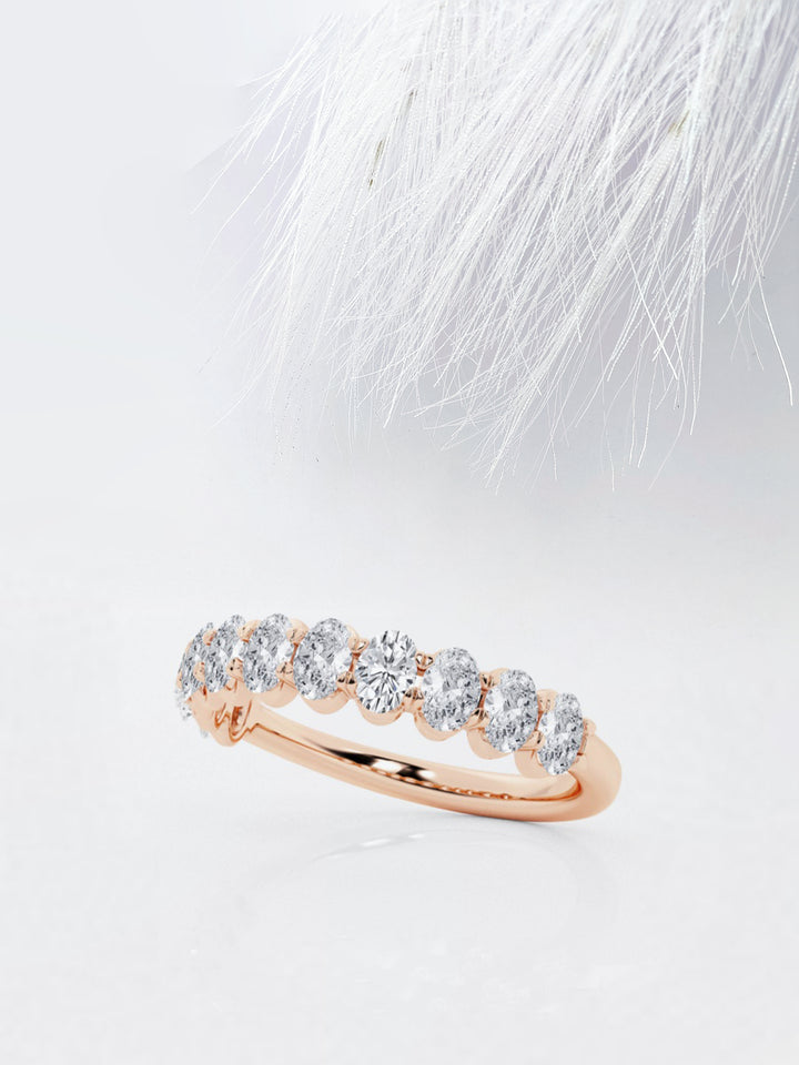 Oval FG - VS2 Lab Grown Diamond Half Eternity Wedding Band - Doozy Diamonds