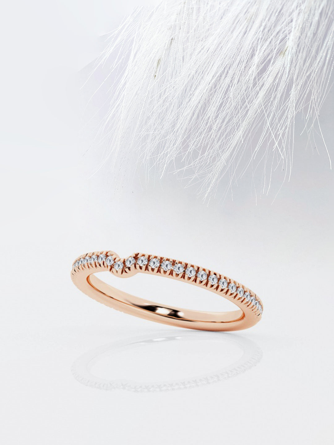 Round FG - VS2 Lab Grown Diamond French Pave Stacking Band - Doozy Diamonds