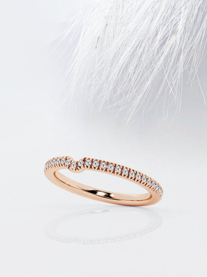 Round FG - VS2 Lab Grown Diamond French Pave Stacking Band - Doozy Diamonds