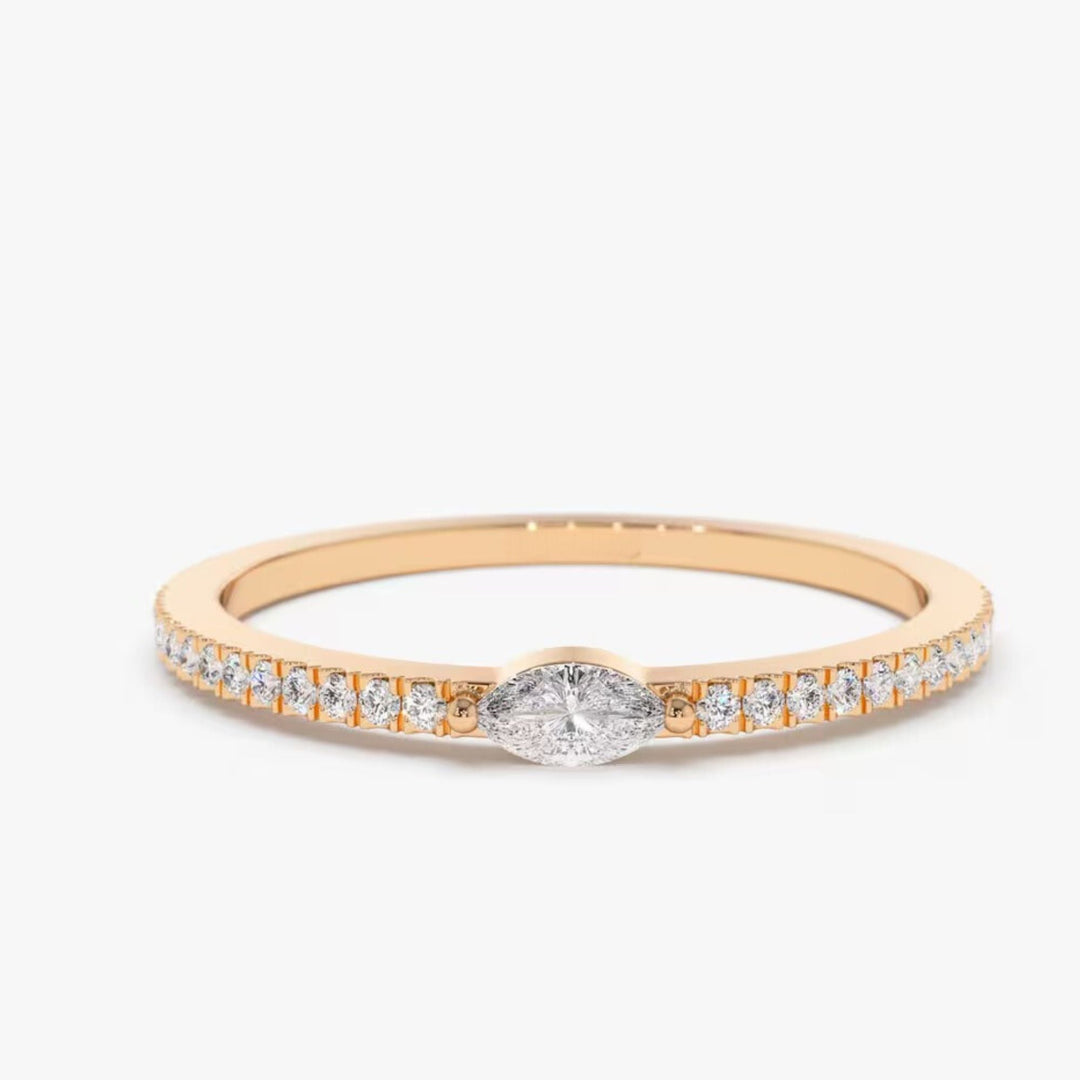 Marquise & Round Cut Diamond Engagement Ring for Her - Doozy Diamonds