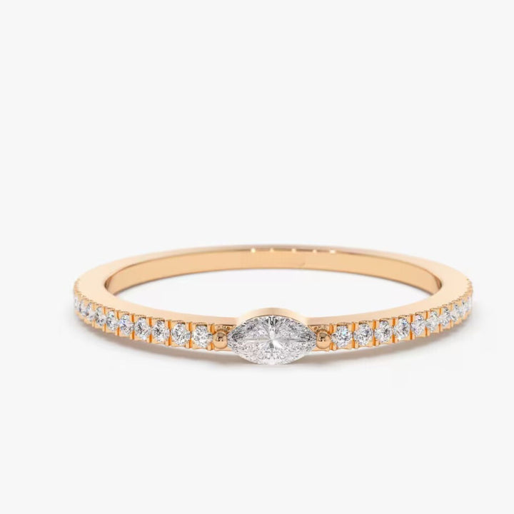 Marquise & Round Cut Diamond Engagement Ring for Her - Doozy Diamonds