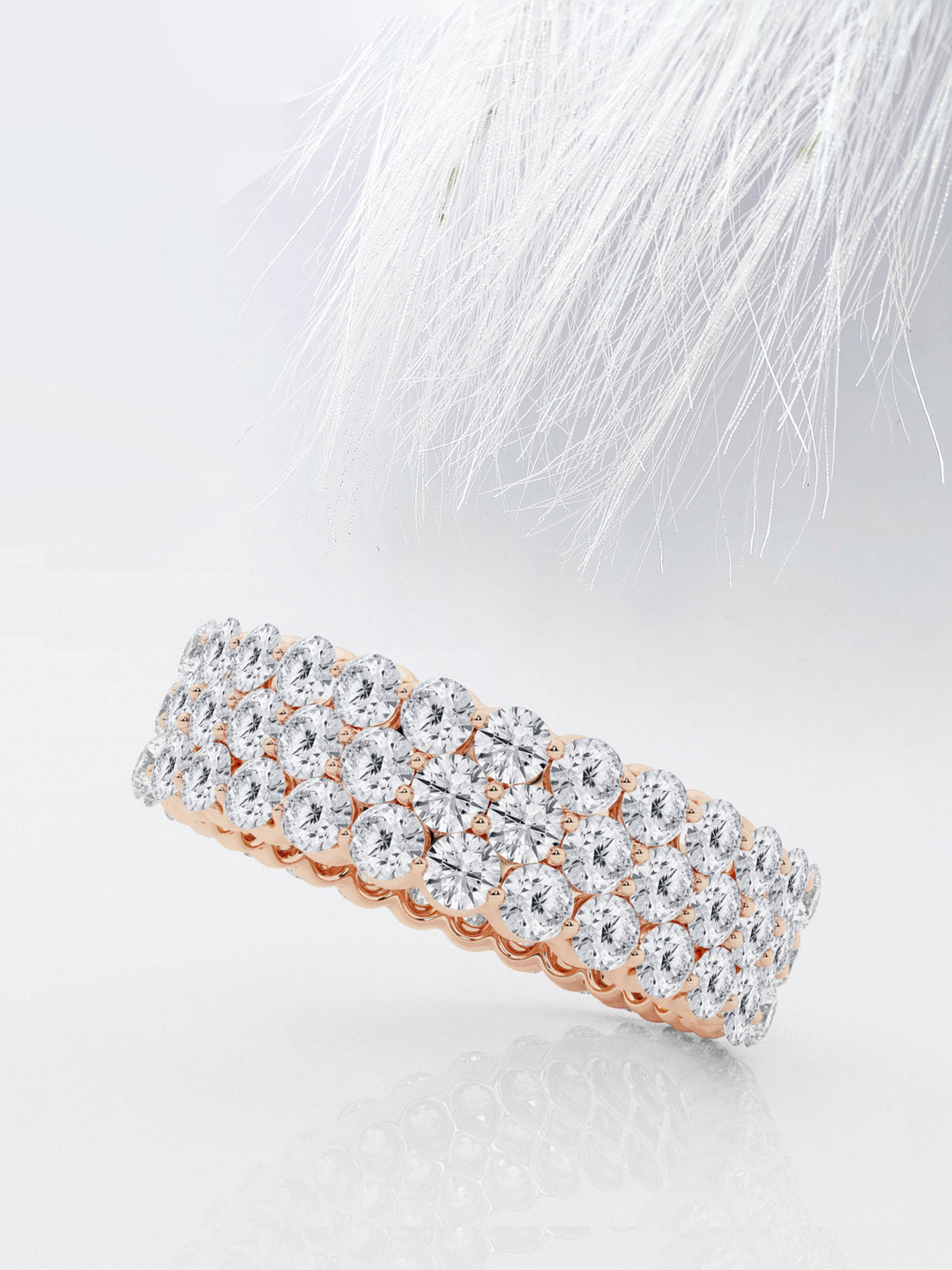 Round FG - VS2 Lab Grown Diamond Three Row Eternity Band - Doozy Diamonds
