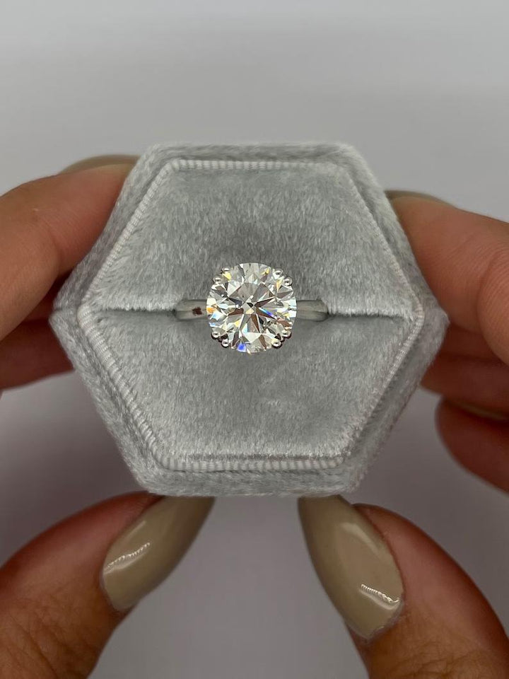 Buy 4.0CT round solitaire lab grown diamond engagement ring online