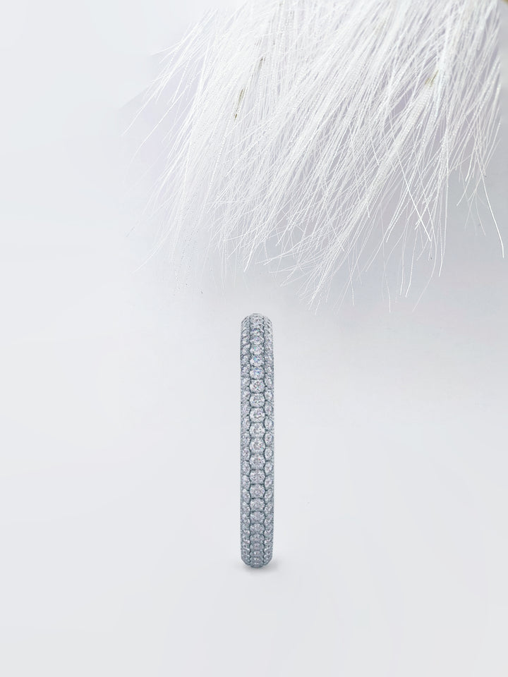 Round DE - VS1 Lab Grown Diamond Three Side Pave Wedding Band - Doozy Diamonds