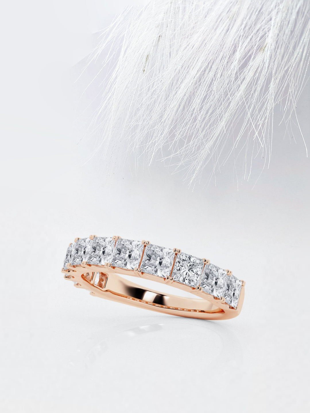 Princess FG - VS2 Lab Grown Diamond Half Eternity Wedding Band - Doozy Diamonds