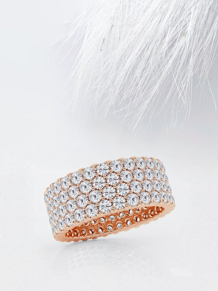Round FG - VS2 Lab Grown Diamond Four Row Wedding Band - Doozy Diamonds