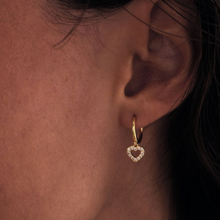 Heart Shape Hoop Diamond Earrings for Women - Doozy Diamonds