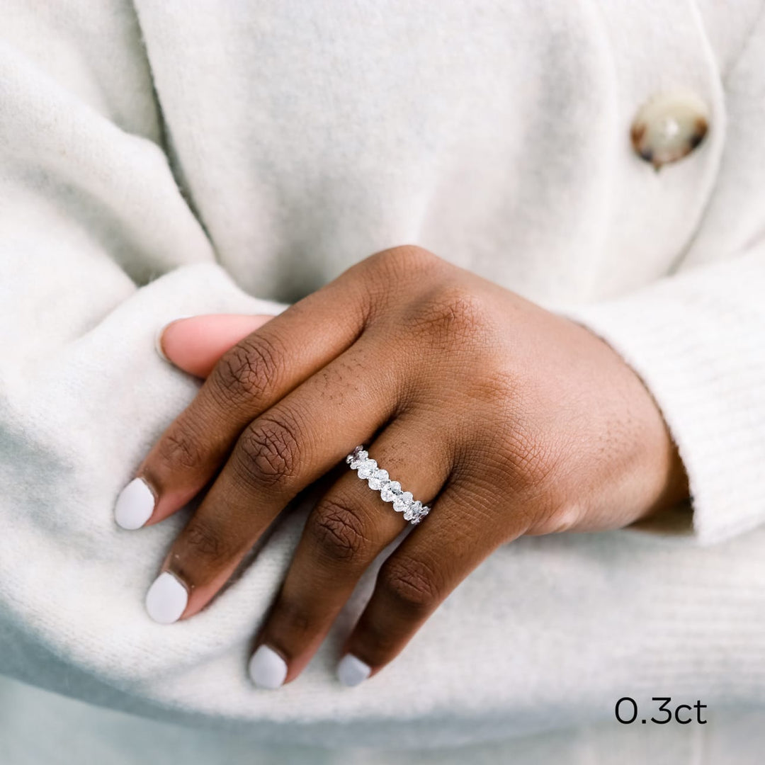 Oval DE - VS1 Lab Grown Diamond Full Eternity Wedding Band - Doozy Diamonds