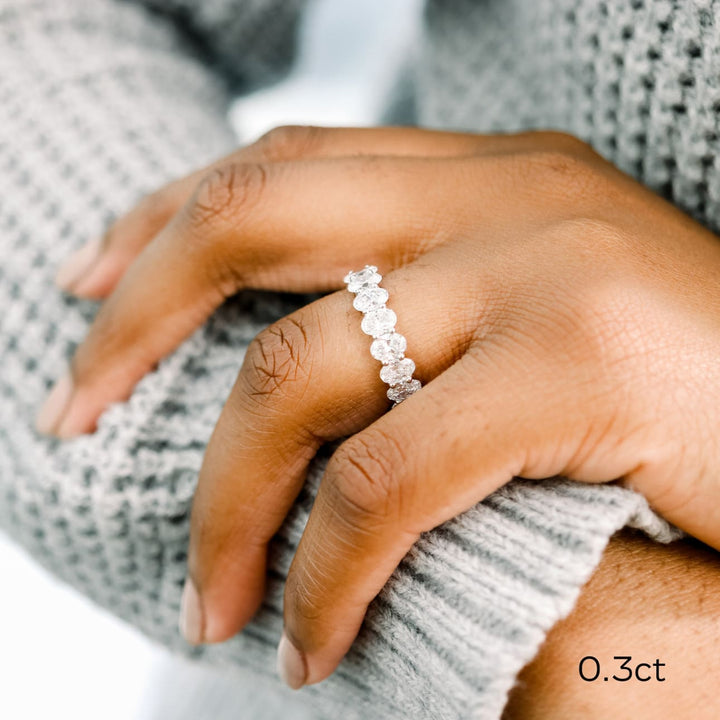 Oval DE - VS1 Lab Grown Diamond Full Eternity Wedding Band - Doozy Diamonds