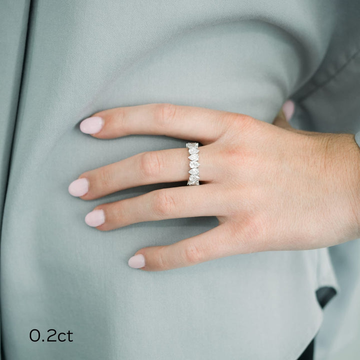 Pear Cut DE - VS1 Lab Grown Diamond Alternative Eternity Wedding Band - Doozy Diamonds