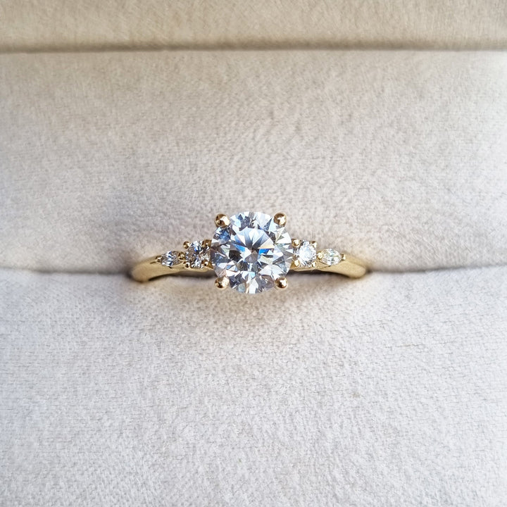 Buy 1.0CT round pave lab grown diamond engagement ring online