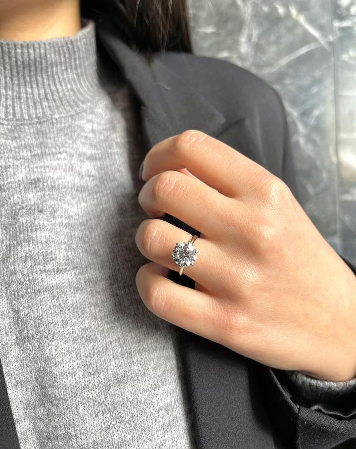 Classic round solitaire engagement ring crafted for everyday wear