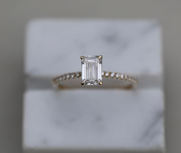 Buy emerald cut solitaire diamond engagement ring with free shipping