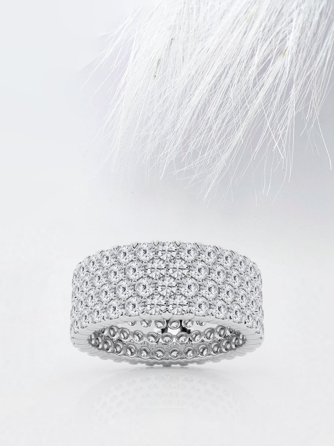 Round FG - VS2 Lab Grown Diamond Four Row Wedding Band - Doozy Diamonds