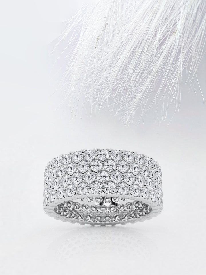 Round FG - VS2 Lab Grown Diamond Four Row Wedding Band - Doozy Diamonds