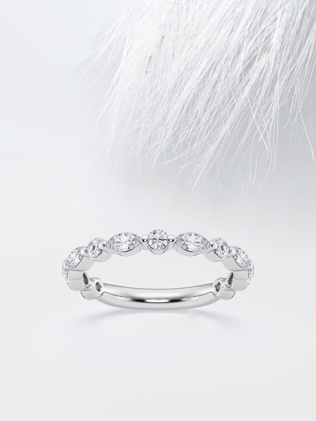 Marquise & Round FG - VS2 Lab Grown Diamond Alternative Wedding Band - Doozy Diamonds