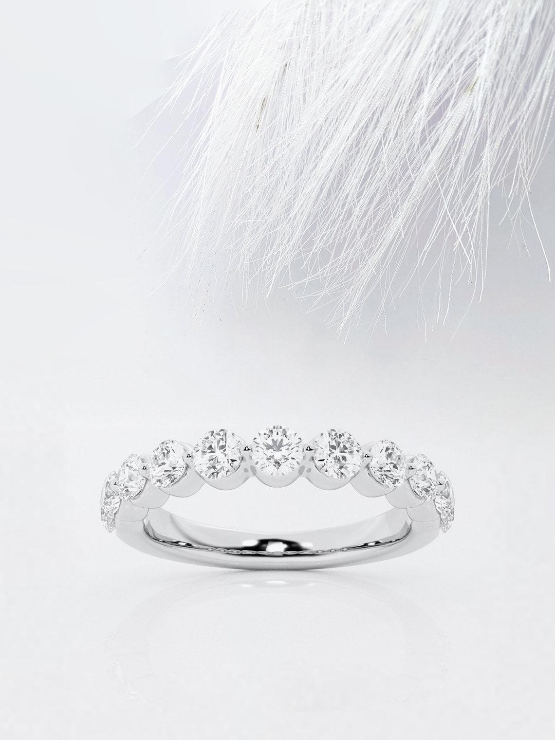 Round FG - VS2 Lab Grown Diamond Floating Wedding Band - Doozy Diamonds