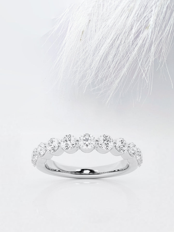 Round FG - VS2 Lab Grown Diamond Floating Wedding Band - Doozy Diamonds