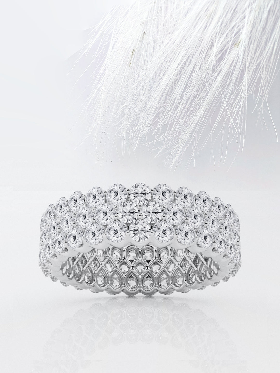 Round FG - VS2 Lab Grown Diamond Three Row Eternity Band - Doozy Diamonds