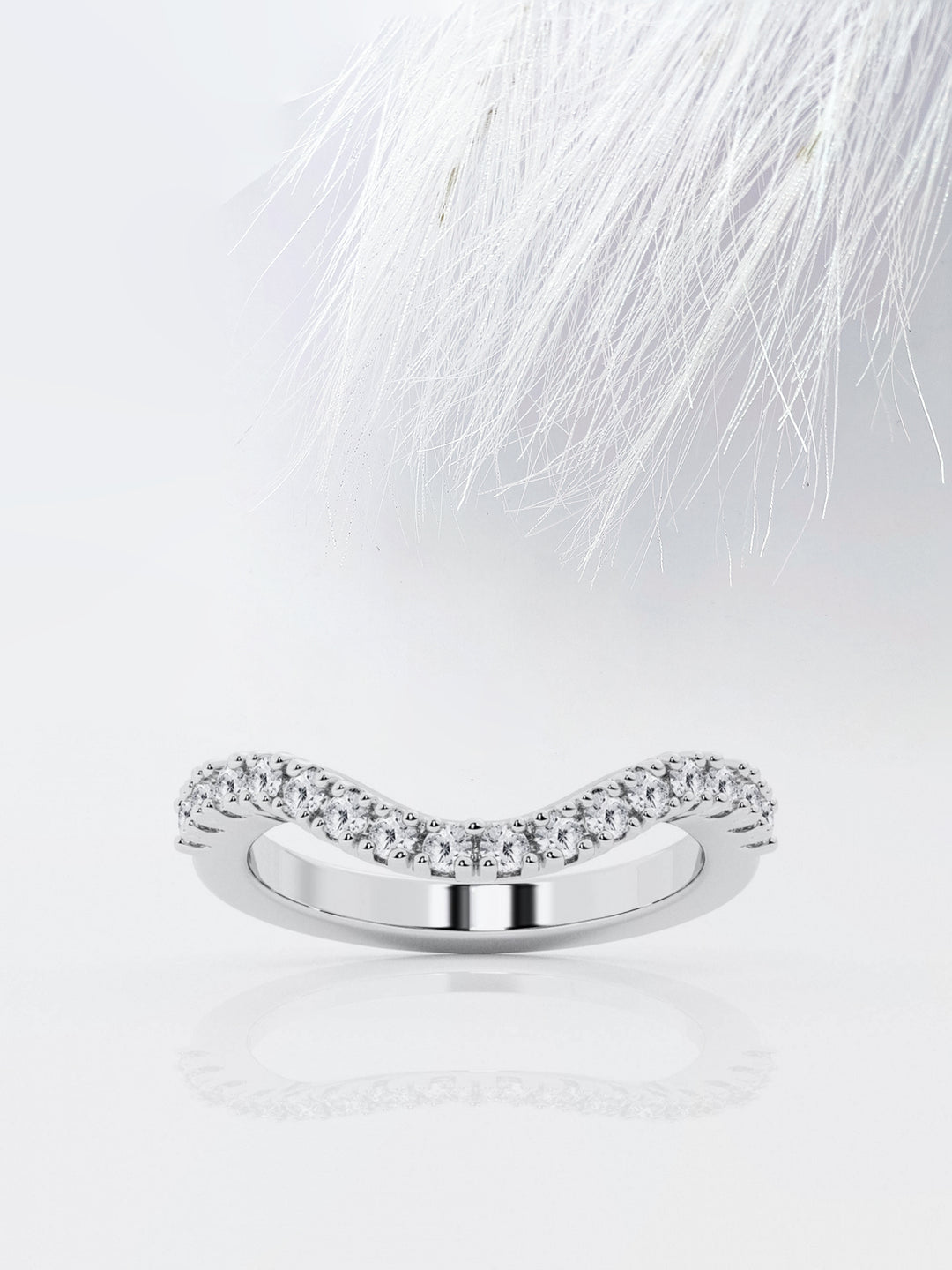 Round FG - VS2 Lab Grown Diamond Curved Wedding Band - Doozy Diamonds