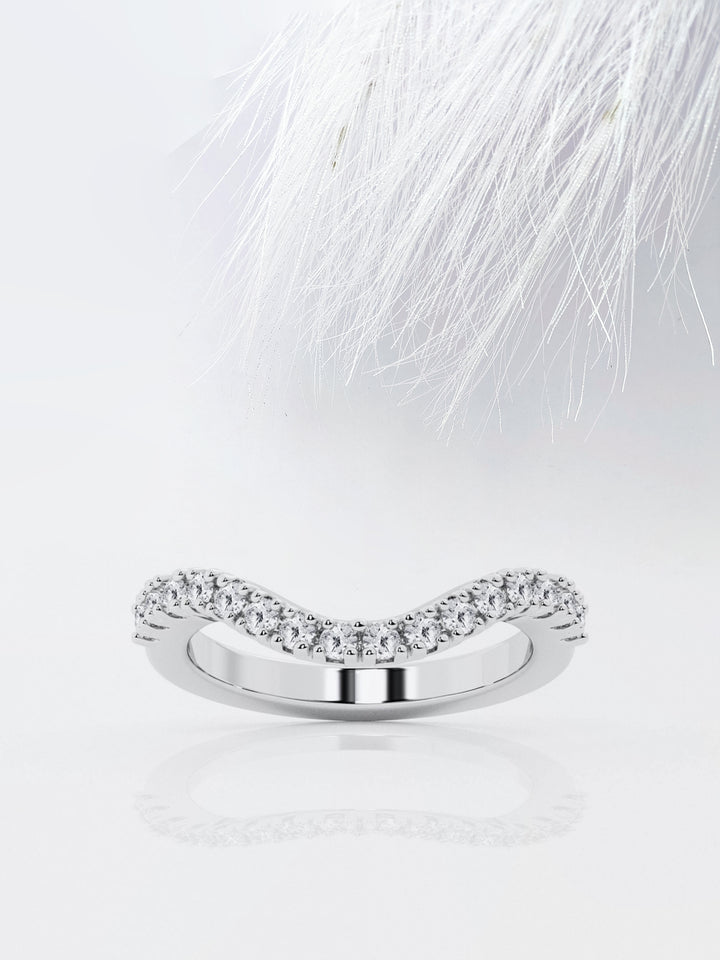 Round FG - VS2 Lab Grown Diamond Curved Wedding Band - Doozy Diamonds