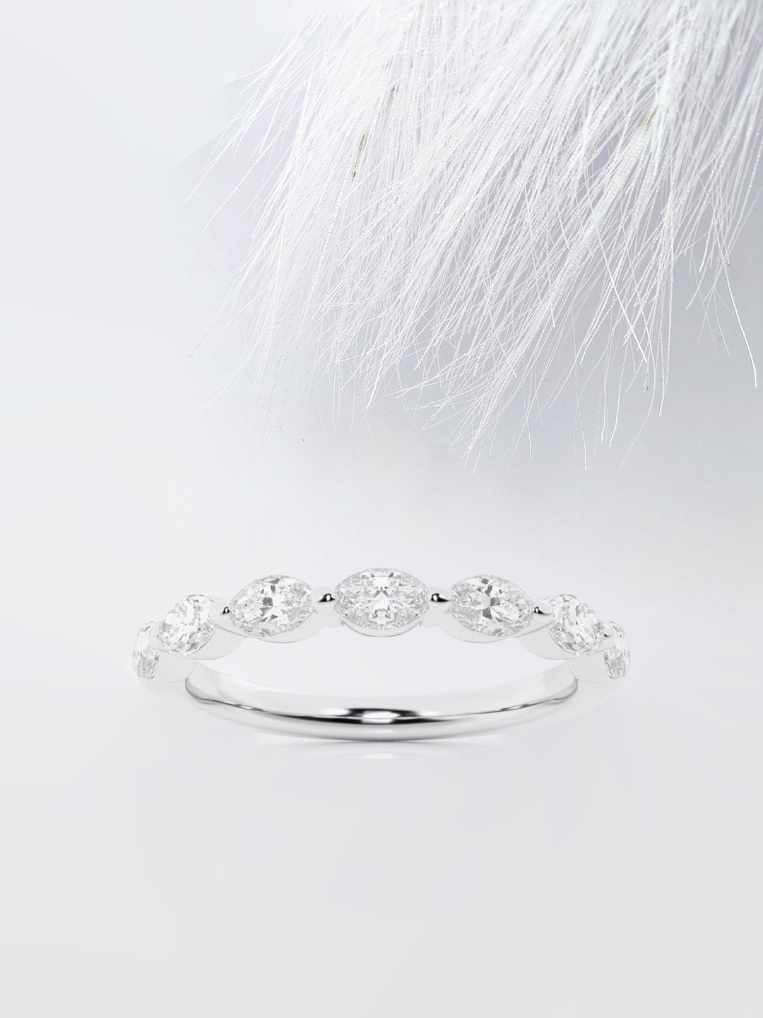Marquise FG - VS2 Lab Grown Diamond Floating Wedding Band - Doozy Diamonds