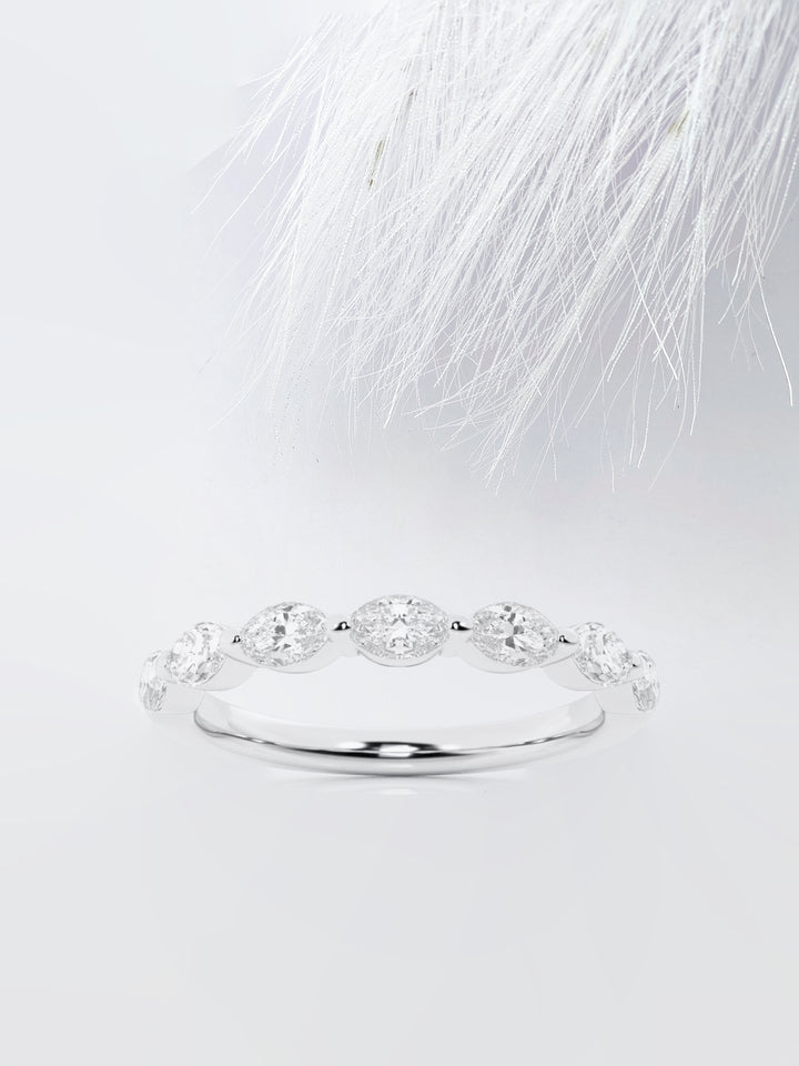 Marquise FG - VS2 Lab Grown Diamond Floating Wedding Band - Doozy Diamonds